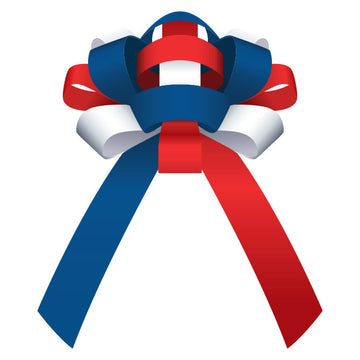 30" Shiny Vinyl Car Bow Patriotic w/magnet